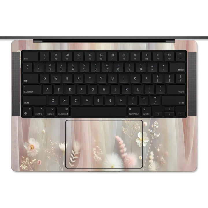 MacBook Laptop Skin - Soft Floral Tulle Fabric