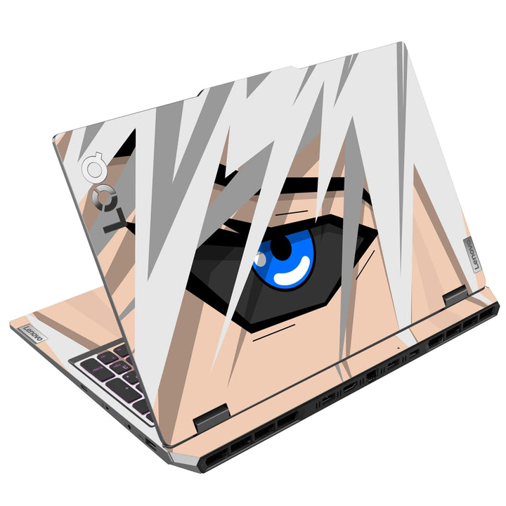 3M Material Textured Embossed Laptop Skin - Minimalist White Hair Blue Eye