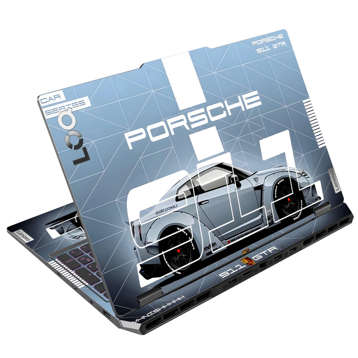 3M Material Textured Embossed Laptop Skin - Porsche 911 Technical Blueprint