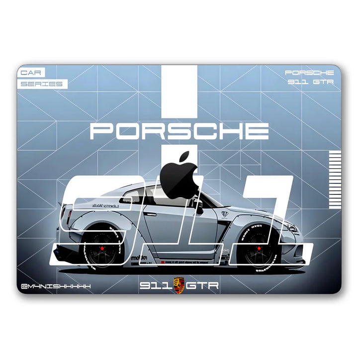 MacBook Laptop Skin - Porsche 911 Technical Blueprint