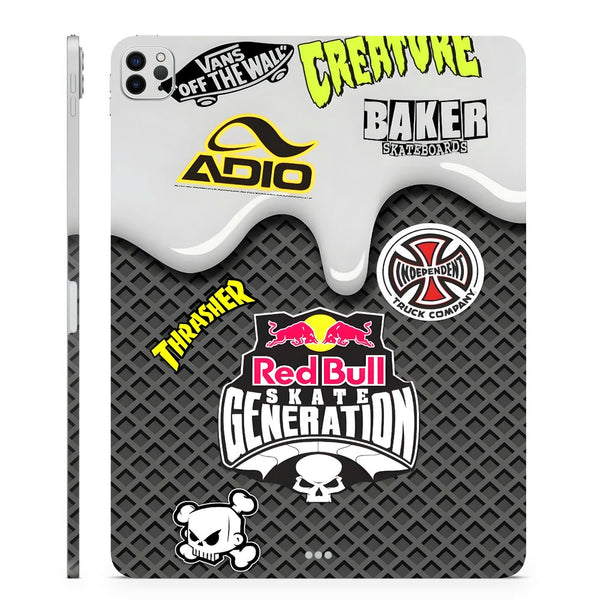 3D Embossed Tablet Skin Skate Culture Sticker Drip