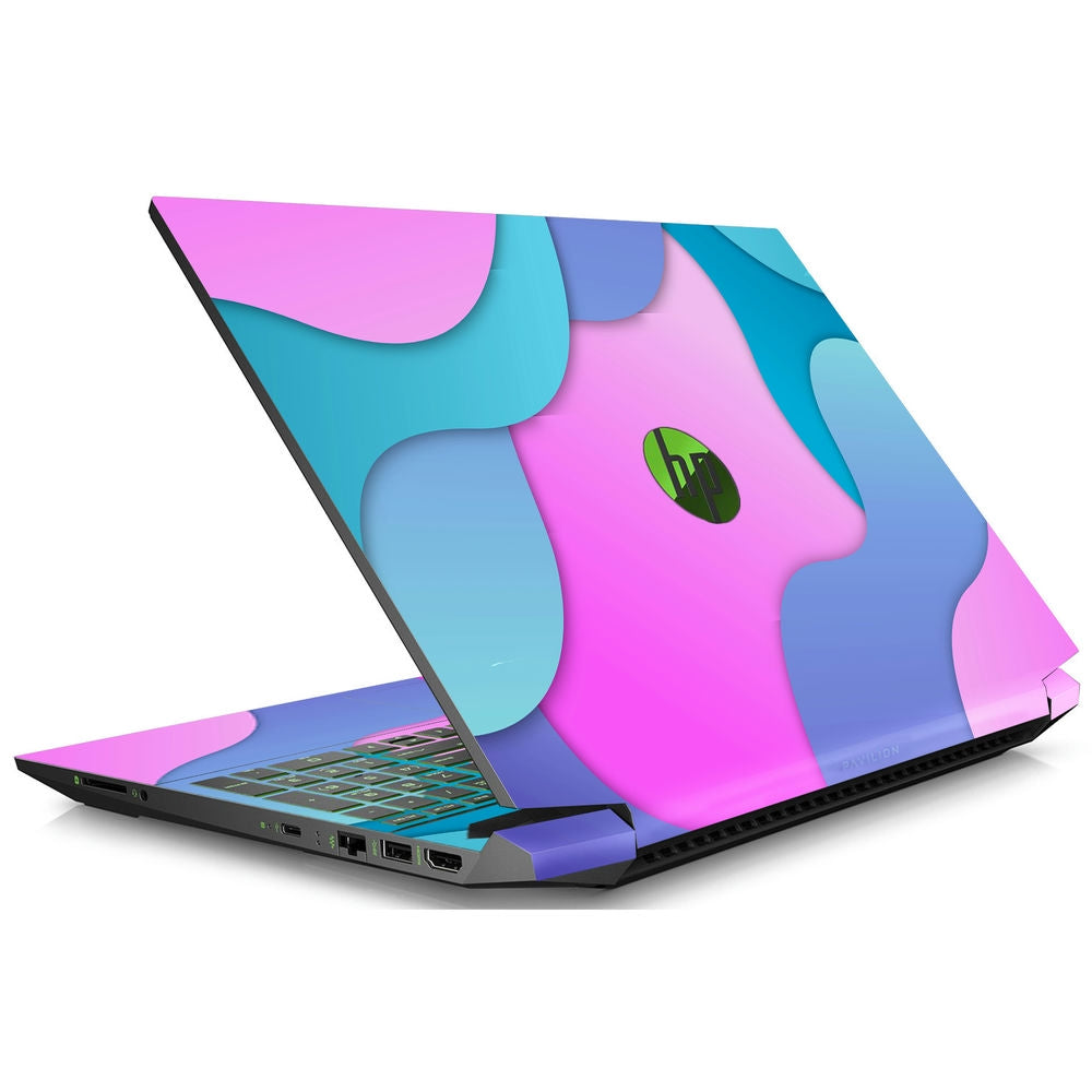 Shop Pink and Blue Flowing Fluid Art Laptop Skin for HP | Buy Online ...