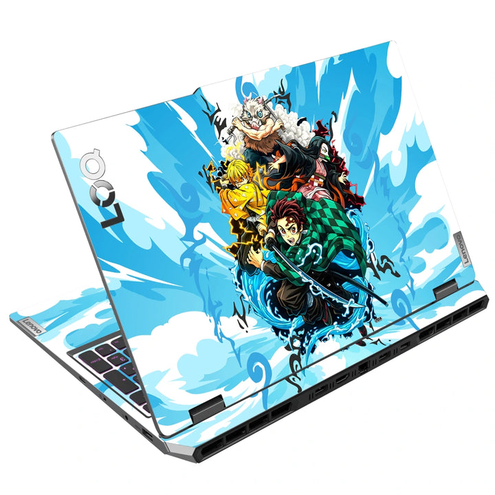 3M Material Textured Embossed Laptop Skin - Demon Slayer Main Quartet Water Splash