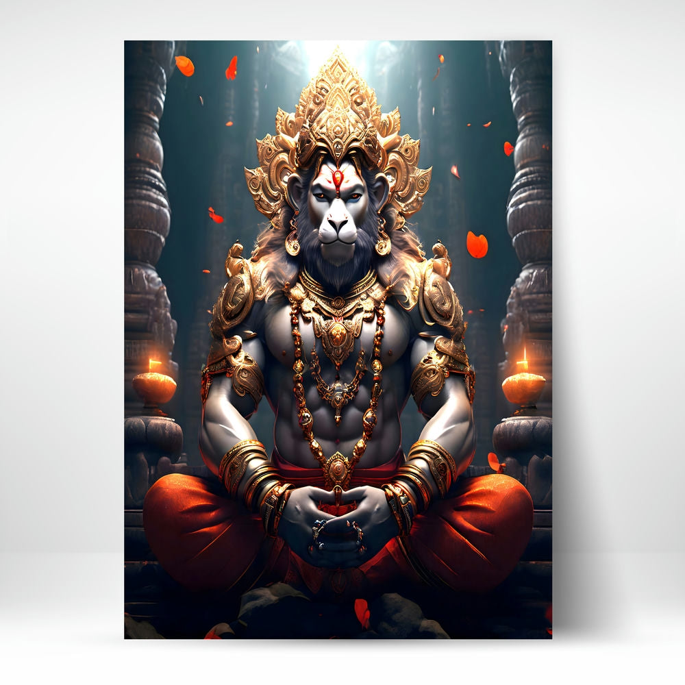 Hanuman Favorite Color High-Quality Metal Posters - Lord Hanuman LH07 | Vibrant Colors & Sharp ...
