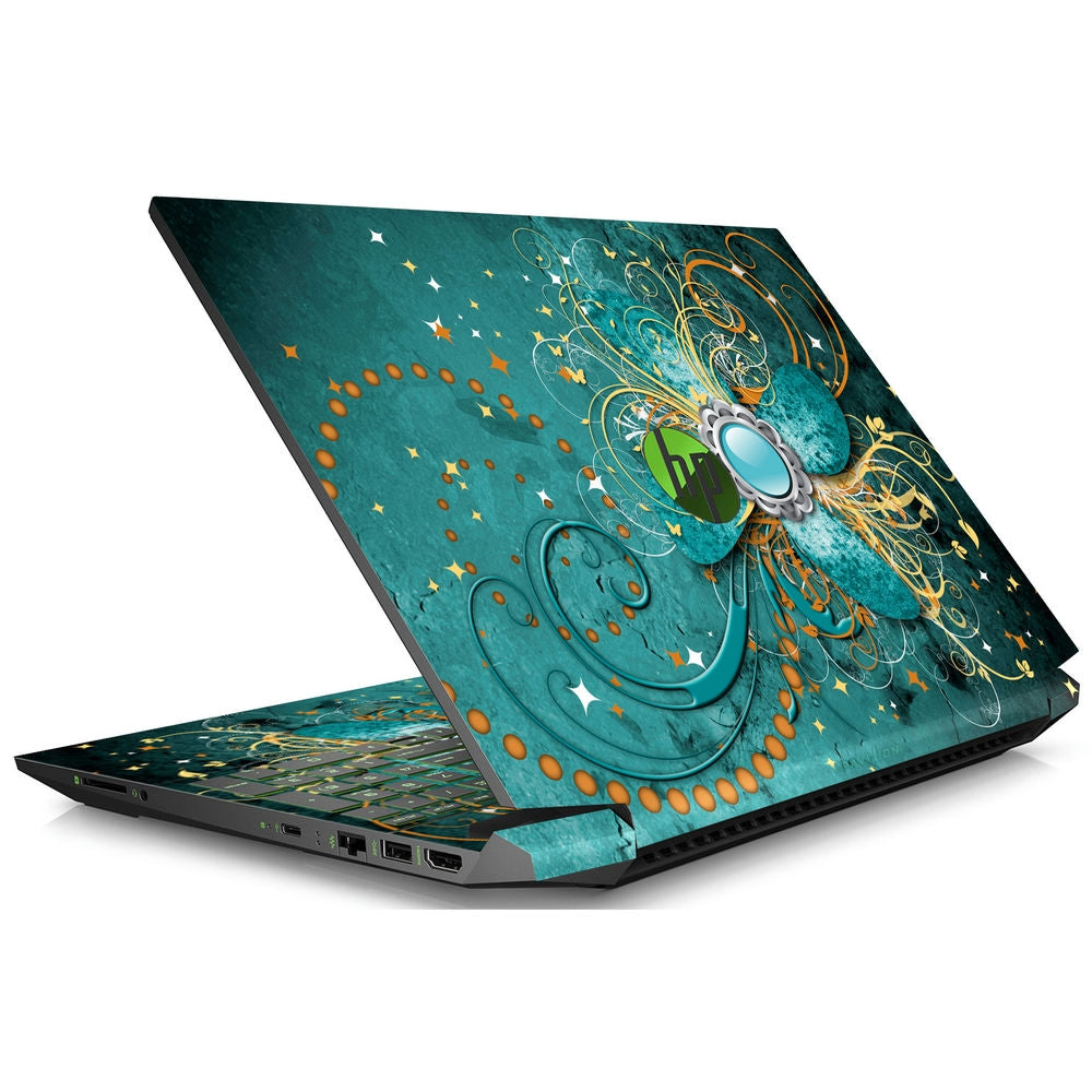 Shop Abstract Turquoise Swirls Laptop Skin for HP | Buy Online Now ...