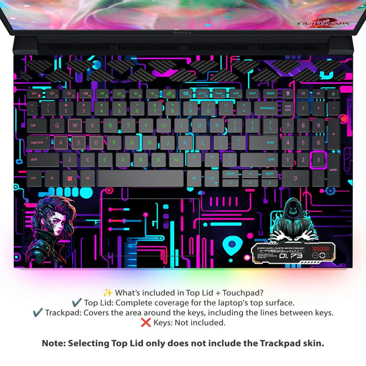 Dell Laptop Skin - Cyberpunk Neon Hacker