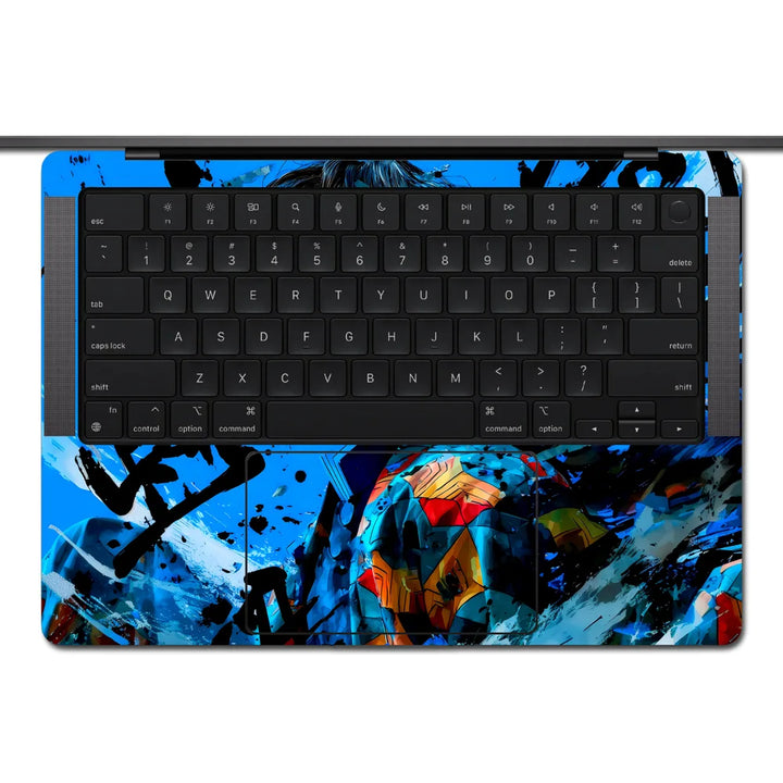 MacBook Laptop Skin - Demon Slayer Blue Ink Grunge