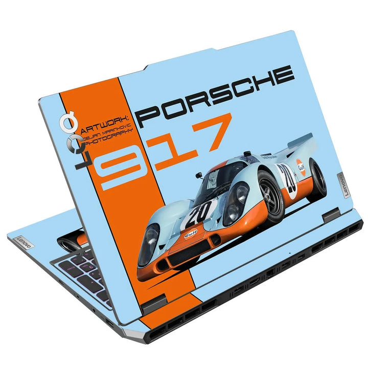 3D Embossed Laptop Skin - Porsche 917 Orange