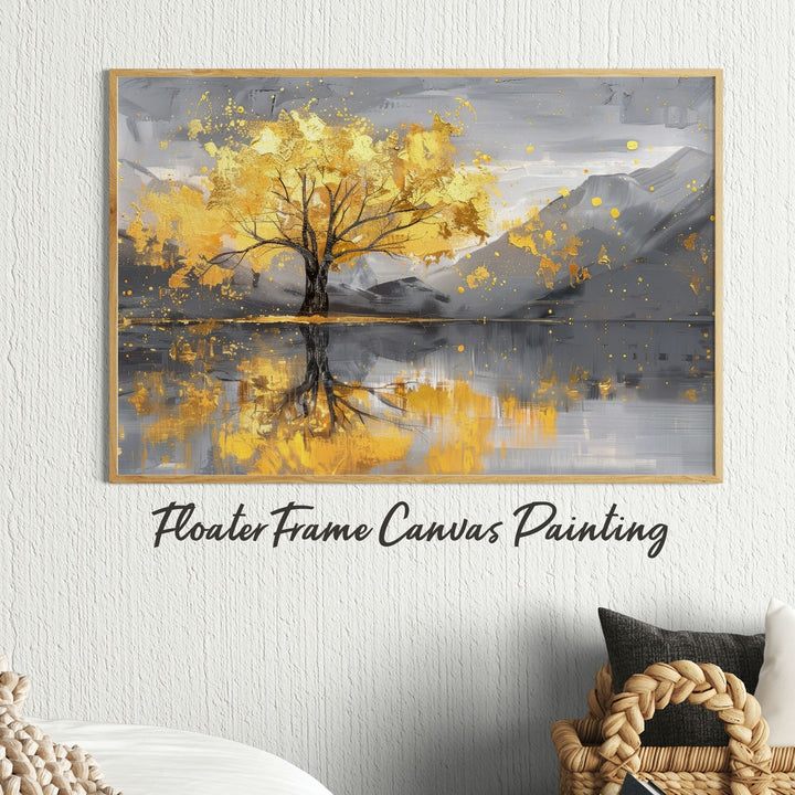 Canvas Painting - Lone Tree Reflection in Water