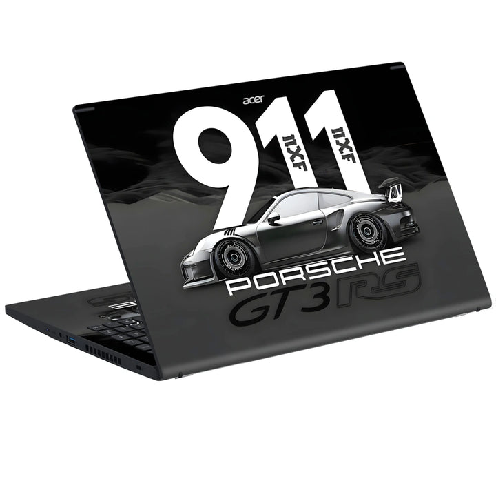 3M Material Textured Embossed Laptop Skin - Porsche 911 GT3 RS Abstract Art