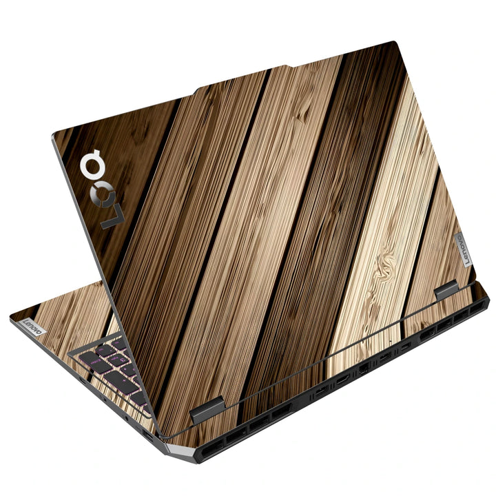 3M Material Textured Embossed Laptop Skin - Rustic Dark Brown Wood Plank Texture