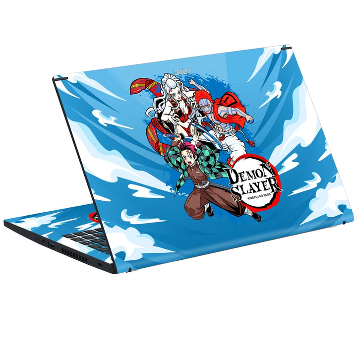 3M Material Textured Embossed Laptop Skin - Demon Slayer Trio in Sky