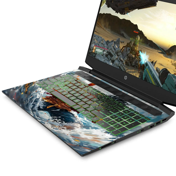 3D Embossed Laptop Skin - Luffy Straw Hat Water