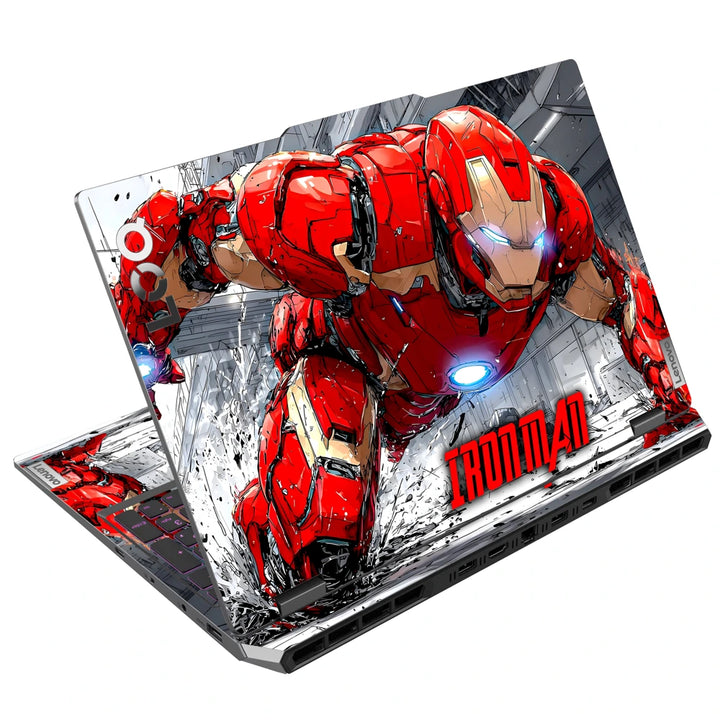 3M Material Textured Embossed Laptop Skin - Iron Man Battle Armor Red Glitch