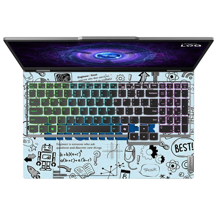 3M Material Textured Embossed Laptop Skin - I Am an Engineer Blueprint Doodle