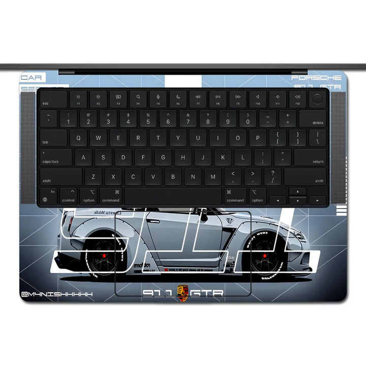 MacBook Laptop Skin - Porsche 911 Technical Blueprint