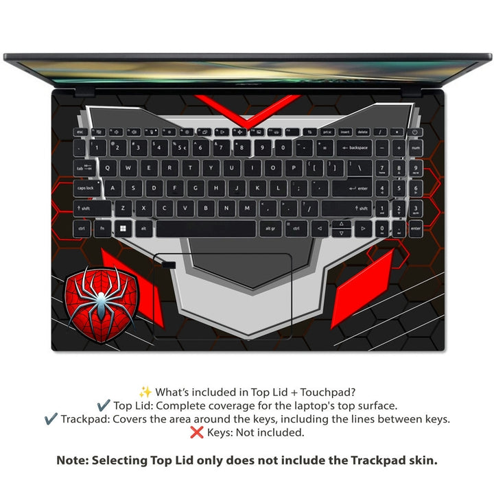 Acer Laptop Skin - Spiderman Web Emblem