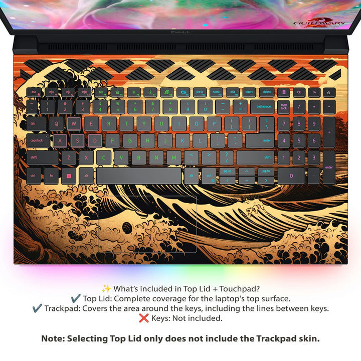 Dell Laptop Skin - Golden Wave Serenity