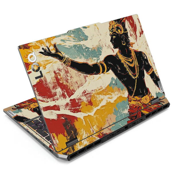 3D Embossed Laptop Skin - Royal King Lord Krishna