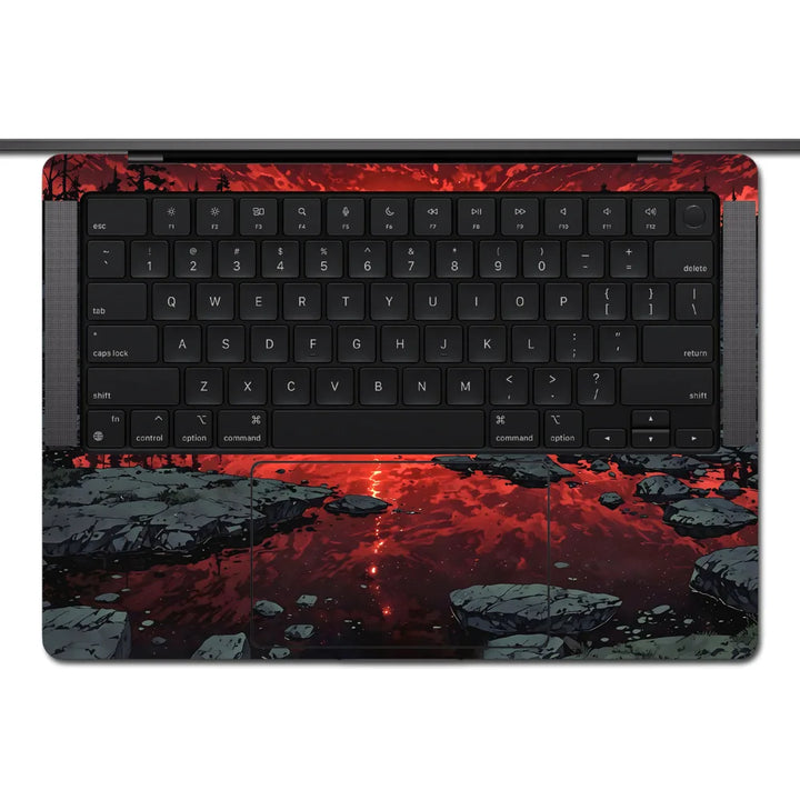 MacBook Laptop Skin - Abstract Sunset Red Water Reflection