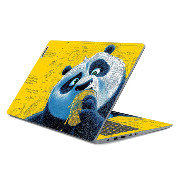 3M Material Textured Embossed Laptop Skin - Kung Fu Panda Po Yellow Pop Art