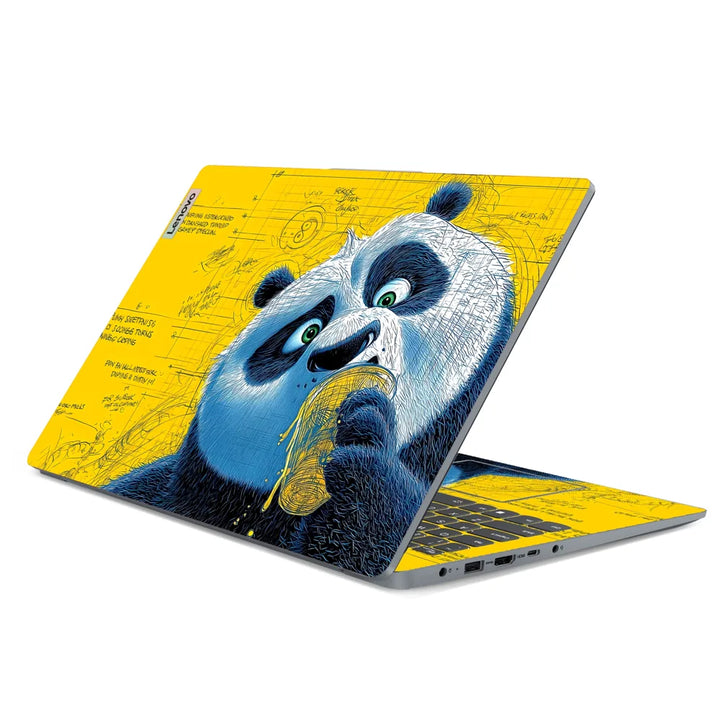 3M Material Textured Embossed Laptop Skin - Kung Fu Panda Po Yellow Pop Art
