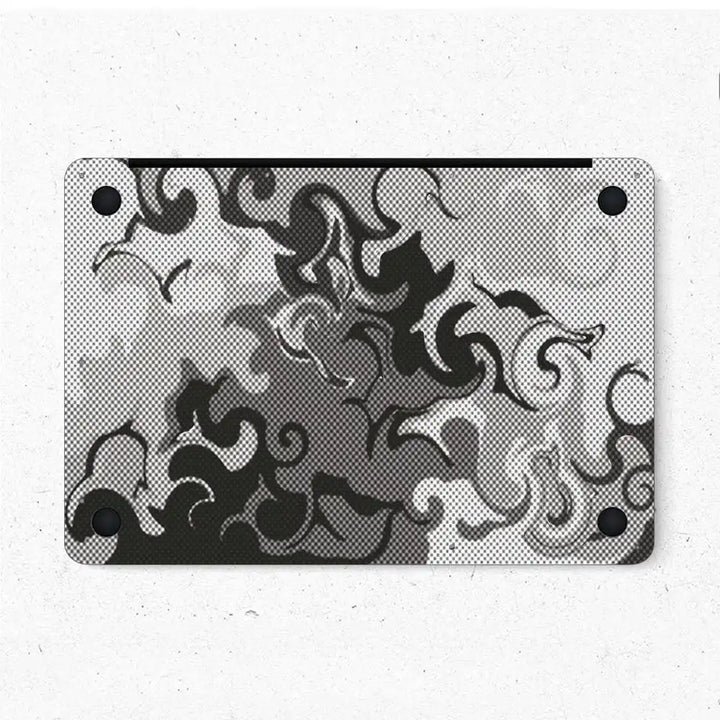 MacBook Laptop Skin - White and Gray Cloudy Smoke Pattern
