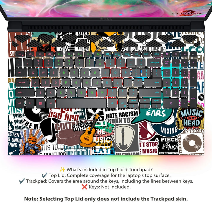 Dell Laptop Skin - Music Sticker Bomb