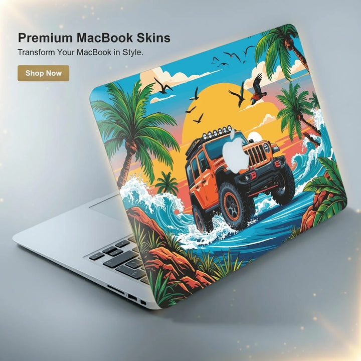 MacBook Laptop Skin - Tropical Jeep Safari