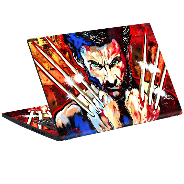 3M Material Textured Embossed Laptop Skin - Wolverine X-Men Face Pop Art