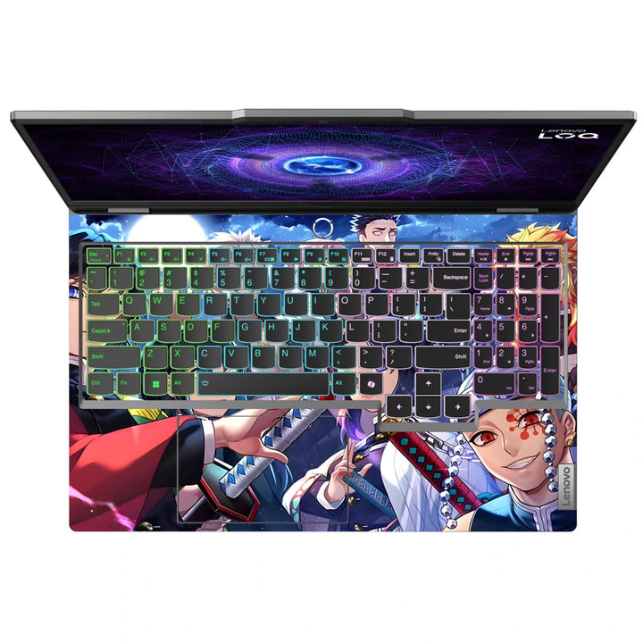 3M Material Textured Embossed Laptop Skin - Demon Slayer Hashira Night Group Portrait