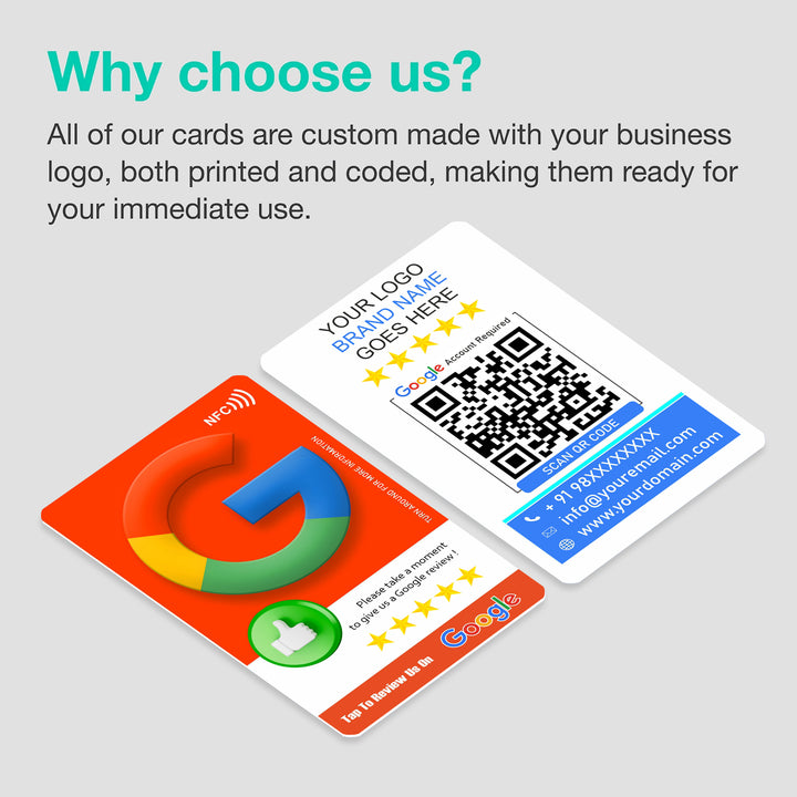 Google Review Card Bright Red