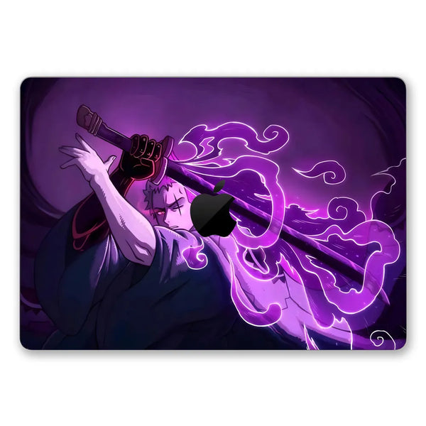 MacBook Laptop Skin - Zoro Purple Aura Katana