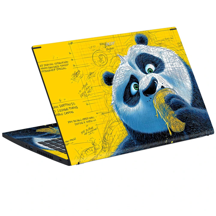 3M Material Textured Embossed Laptop Skin - Kung Fu Panda Po Yellow Pop Art