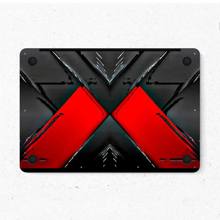 MacBook Laptop Skin - Red and Black Metallic X Theme