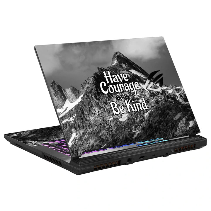 3M Material Textured Embossed Laptop Skin - Mountain Have Courage Motivational Art