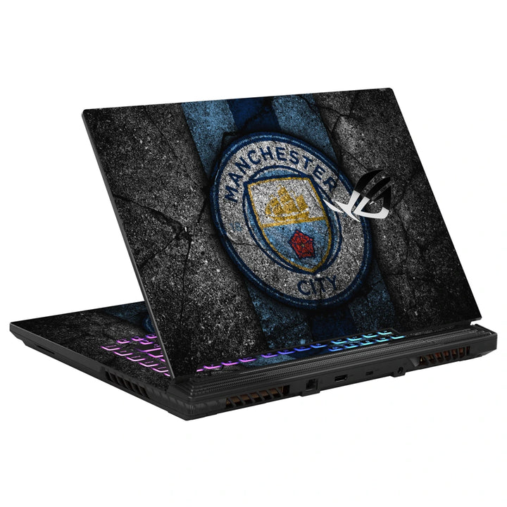 3M Material Textured Embossed Laptop Skin - Man City Sky Blue Football Badge