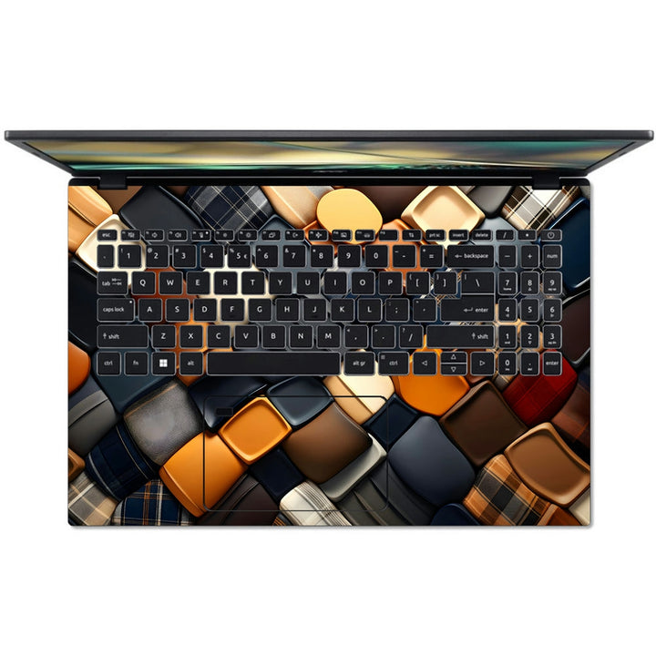 Acer Laptop Skin - Copper and Blue Woven Abstract