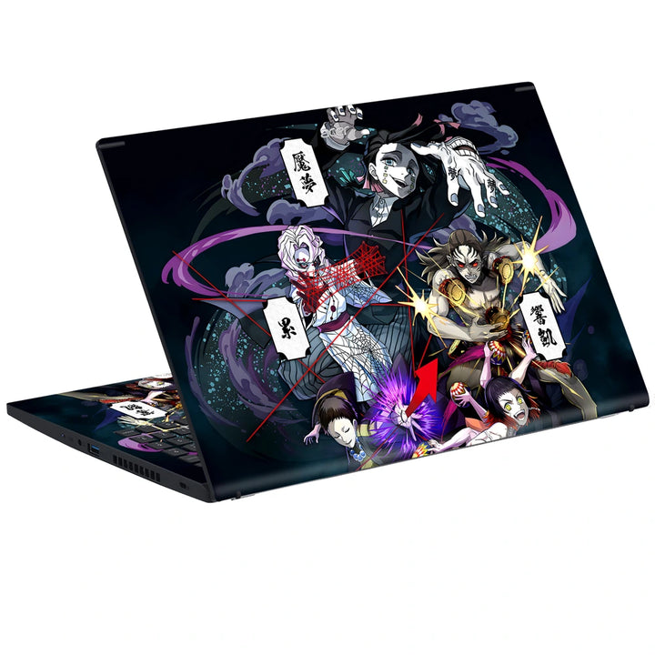 3M Material Textured Embossed Laptop Skin - Demon Slayer Upper Rank Demon Vortex