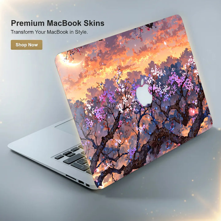 MacBook Laptop Skin - Abstract Pink Cherry Blossom Forest
