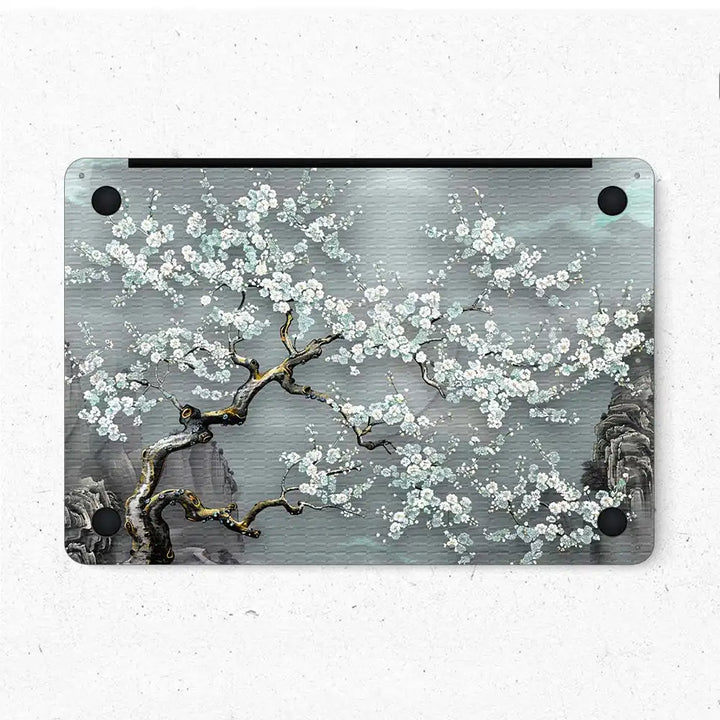 MacBook Laptop Skin - White Sakura Blossom Art