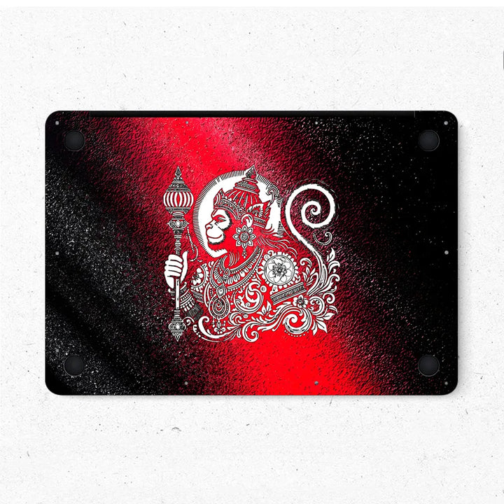 MacBook Laptop Skin - Hanuman Red Grunge Folk Art