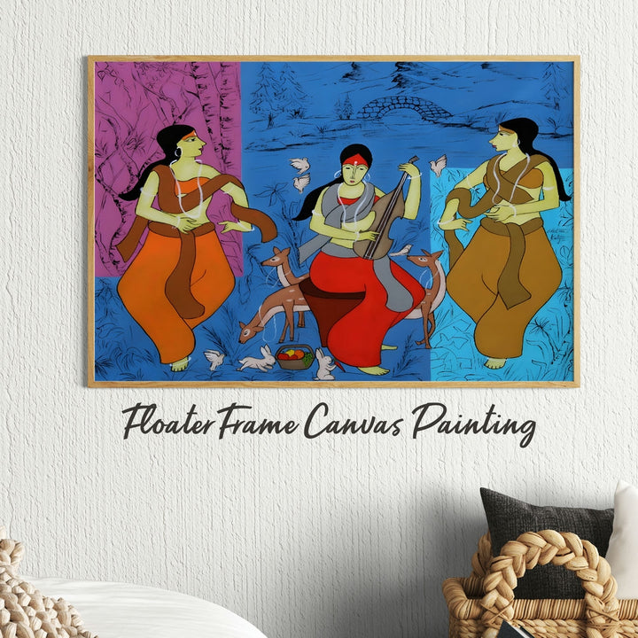 Canvas Painting - Folk Dancers in Traditional Colors