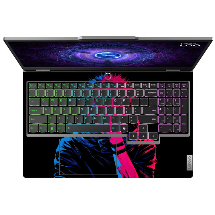 3M Material Textured Embossed Laptop Skin - Jujutsu Kaisen Neon Sukuna Shadow