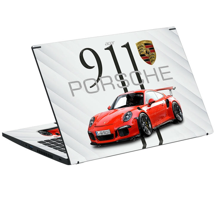 3D Embossed Laptop Skin - Porsche 911 Red Convertible