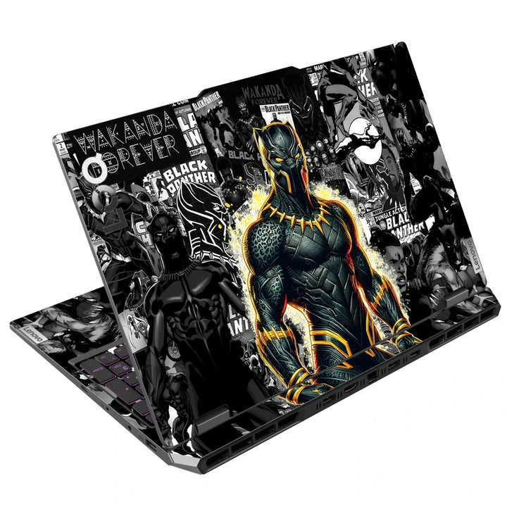 3M Material Textured Embossed Laptop Skin - Black Panther Wakanda Comic Grunge