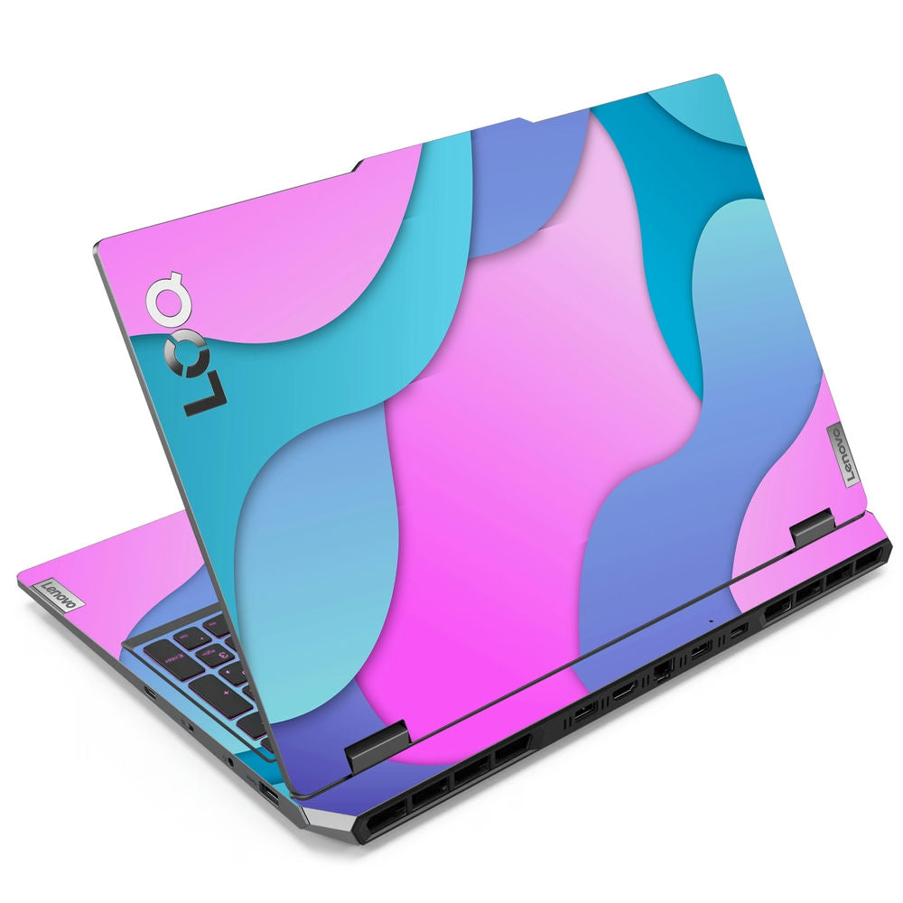 Shop Pink and Blue Flowing Fluid Art Laptop Skin for Lenovo LOQ | Buy ...