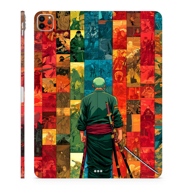 3D Embossed Tablet Skin Zoro Wano Arc Mosaic Rainbow