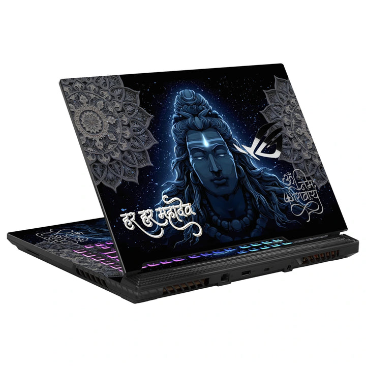 3M Material Textured Embossed Laptop Skin - Lord Shiva Meditating Digital Art