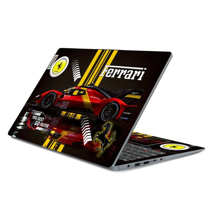 3D Embossed Laptop Skin - Ferrari Speed Machine Red